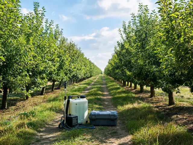Orchard with local treatment access